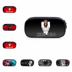 ZG285 Nhà vệ sinh skibidi Hộp Bút Chì nhà vệ sinh skibidi 3D Sức chứa lớn Túi văn phòng phẩm Di động Túi đựng