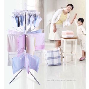 Cây sào phơi đồ inox thông minh gấp gọn đa năng 3 tầng treo đồ cho trẻ em bé sơ sinh