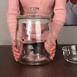 【SuperSales】3/5L Transparent Sealed Glass Jar Storage Jars with Lids Tea Caddy Candy Pots Desk Decor