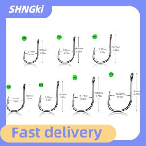 🔥Local delivery🔥 100pcs box Fishing Hooks Carbon Steel Single Circle Fishhook Fishing Accessories