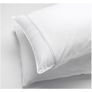 HOTEL QUALITY PLAIN WHITE PILLOWCASE OVERLAP/ WITH ZIPPER CANADIAN COTTON BY PC ONLY---