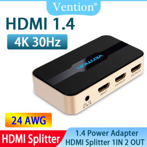 Vention Bộ Chia HDMI Bộ Chia 3D 1X2 4K Bộ Chuyển Đổi HDMI Bộ Chia 1 Trong 2 Ra Với Nguồn Điện Loại Kim Loại Cho Bộ Khuếch Đại Xbox Bộ Chuyển Đổi Hdmi HDCP Bộ Chia