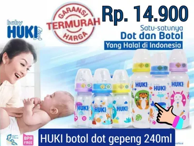HUKI Botol Susu Gepeng Neck Orthodontic 240 ml