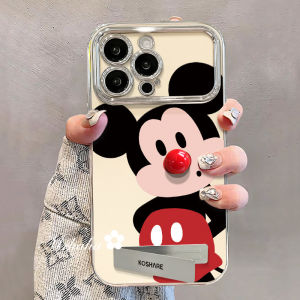 Mrhaha ốp cho iphone 16 Promax iphone 15 Promax 15pro iphone 16 15 14 13 12 11 pro max x xr xs max 8 7 6s plus hoạt hình dễ thương chuột mèo có giá đỡ ốp điện thoại ống kính cửa sổ lớn mạ điện dây xích silicon bảo vệ vỏ lưng mềm chống sốc