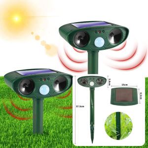 Solar Ultrasonic Animal Repellent Waterproof PIR Sensor Pest Bird Repeller Outdoor Yard Garden Deterrent Mouse