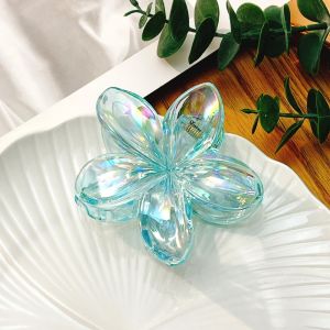 Indo 1866 -  Jedai Rambut Shinning Glossy / Jepit Rambut Akrilik Transparant / Jepit Rambut Bunga Kamboja / Hair Claw Hologram