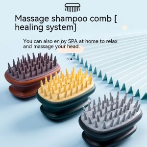 Scalp Health Massage Shampoo Brush Silicone Adult Cleaning Bath Shampoo Comb Brush Silicone Head Scalp Massage Brush