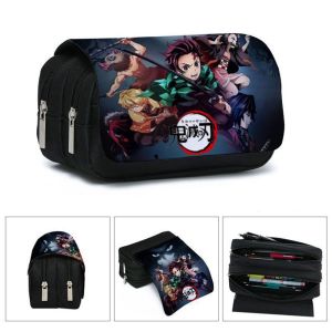 FEELINGS Cute Anime Bags Back To School Office and School Supplies Demon Slayer Pencil Bag Pen Box Demon Slayer Kimetsu No Yaiba Pencilcase