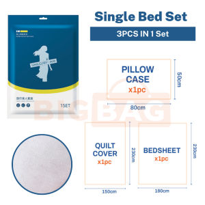 Disposable Bed Sheet Pillow Case Travel Bedsheet Cover Hotel Bedsheet Disposable Travel Bed Cover Kain Katil Pakai Buang