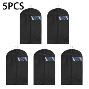 Black Portable Suit Clothes Dust Cover Hanging-type Wardrobe Organizer Non-woven Garment Bag Dress Hanging-type Cover
