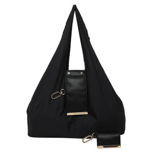 Foldable Shopping Bag with Keychain Pouch Large Capacity Reusable Tote Bag Travel Storage Bag Beg Lipat Serbaguna Ringan
