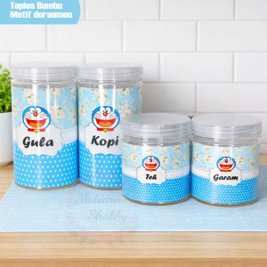 Toples Tempat Dapur Lucu Motif Doraemon Biru Polkadot