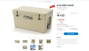 COOLER BOX IMPORT AMERIKA RITC 65 QT / 60LITER KWALITAS SUPER WARNA TAN