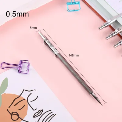 🔥chageey👍 1PCS 0.5/0.7mm Metal Mechanical Pencil Automatic Pen Student School Pens Simple Automatic Pen Supplies for Drawing Office Stationery