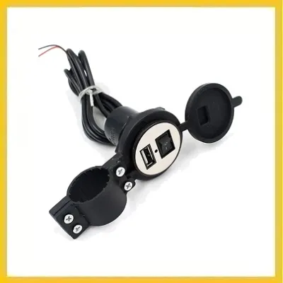 Alat Charger Hp di Motor Usb Waterproof Cas Aki Tombol ON OFF Charge Touring Jepit Stang