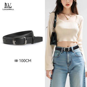 LouisWill Womens Belts Soft PU Belt Casual Elegant Needle Buckle Design Adjustable Girls Ladies Belt Fashion Long Straps Waistbands Dress Coat Alloy Buckle Decorations