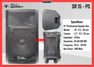 SPEAKER PORTABLE BLACK SPIDER SR 15 PS SR15 PS SPEAKER PASIF SR 15PS SR 15PS 15 INCH ORIGINAL