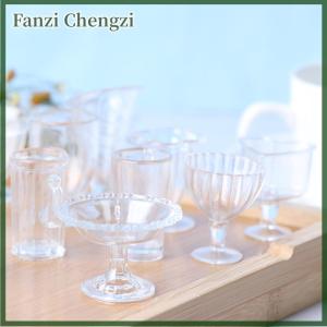 Fanzi 12pcs/set Mini Ice Cream Sundae Cup Container DIY Clay Modeling Plastic Cup Toys