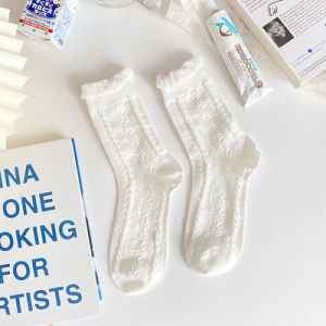 ถุงเท้าผู้หญิง JK สไตล์เกาหลี ดีไซน์ลูกไม้น่ารัก ผ้าฝ้ายมีความนุ่มสบาย