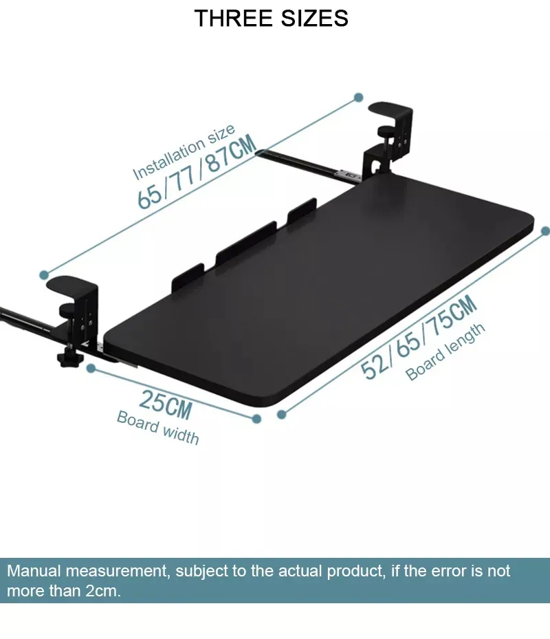 Keyboard Tray Stores Under Desk Desk Extender Ergonomic Clamp-on - View #6