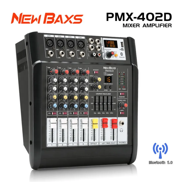 NEW BAXS PMX402S/PMX402D mixer amplifier wireless microphone all-in-one supports Bluetooth/PC/USB/MP3 built-in 350W high power