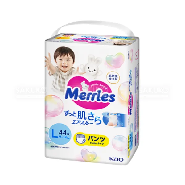 Bỉm Merries nội địa quần L44 +6 (9-14kg) - Mẫu Mới