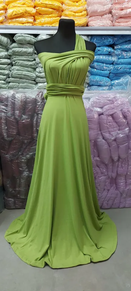 Doncher12 Infinity Dress AVOCADO APPLE GREEN floor length with