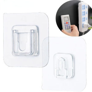30 Pairs Double-sided Adhesive Hooks Self Adhesive Power Strip Fixator Clear Suction Cup Sucker Hook
