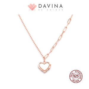 DAVINA Ladies Leliya Necklace Rose Gold Color Sterling Silver 925 - Kalung Wanita Perak S925