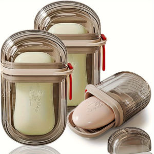 Portable Soap Dish with Lid Sealed Drainage Design Pet Material Suitable for Travel and Outdoor Leisure-Storage Soap Dish Suitable for Camping Hiking Outdoor Personal Care Hygien