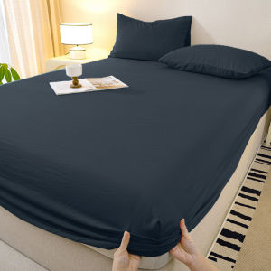 (PROMO) Plain Fitted Bedsheet Set with Pillow Case and Bolster Case 890TC