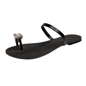 Free Shipping Roman-Style WomenS Summer Sandals With Rhinestone Toe Caps Beach Flip-Flops Thin Straps And Large Sizes Flat-Heeled Sandals For Women