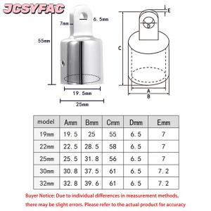 JCSYFAC 1 cái thuyền bimini Top phù hợp boong bản lề Slide cap 19-32mm Ống mắt End Cap bên ngoài mắt End tán Ống thuyền phụ kiện