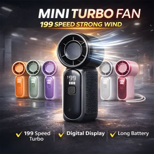 【 FASHION KAMPUNG 】X688 199Speed Portable Handheld Fan USB Rechargeable Mini Cooling Fan Adjustable Pocket Fan for Outdoor Camping Travel Home Office Fan