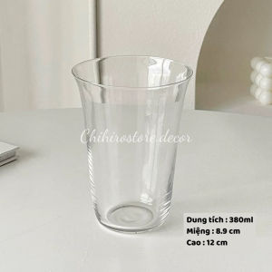 Cốc / Ly Thuỷ Tinh Borolisilicate Miệng Loe 260ml-380ml Chịu Nhiệt Cao Mỏng Nhẹ Dùng Uống Trà Sữa - Chihirostore.decor