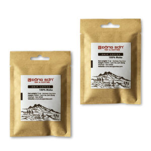 Cà Phê nguyên chất rang vừa Moka 100% Nguyên Chất - Hạt rang vừa vị caramel cacao (Có túi/phin giấy tiện dụng)