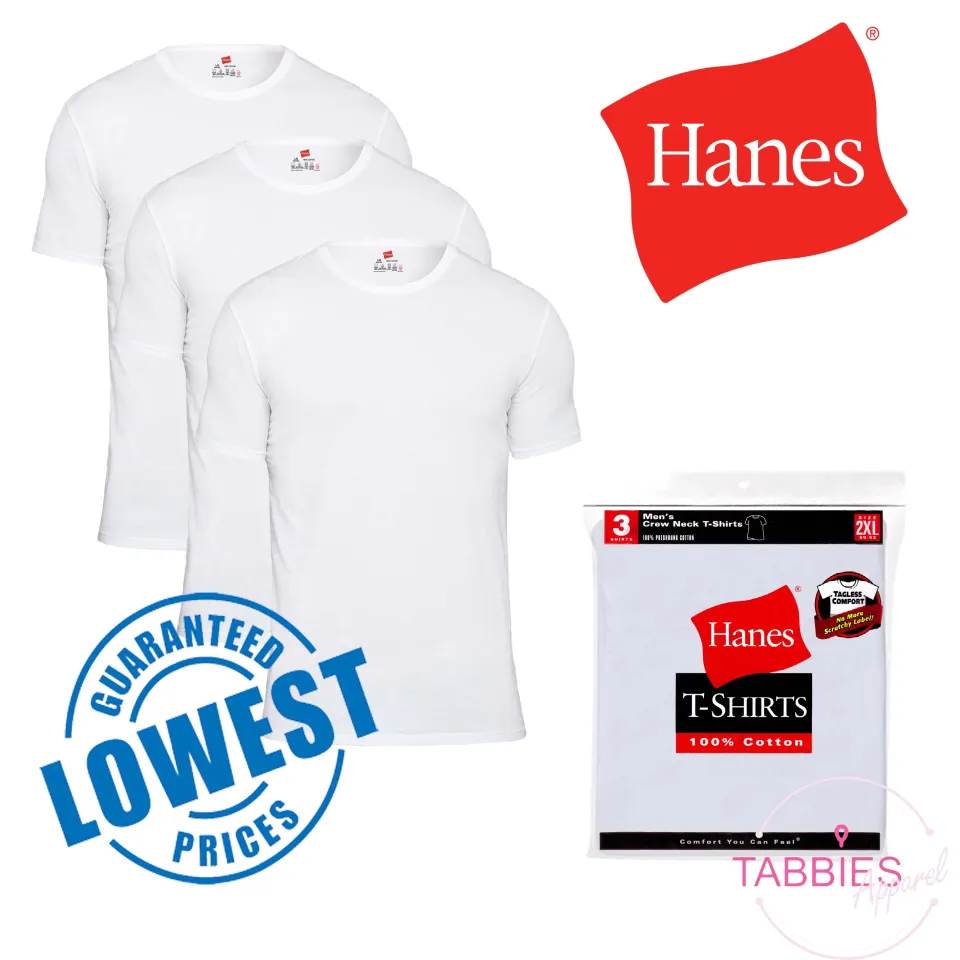 HANES 3 pcs Crew Neck White T Shirt Lazada PH