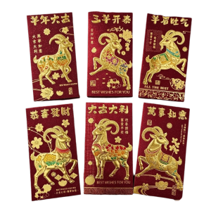 NO4 PANDA 6Pcs 2027  Goat Year Money Envelope Traditional Chinese Style Lucky Money Red Envelopes Spring Festival Essentials Blessing Words Sheep Red Packet Kids