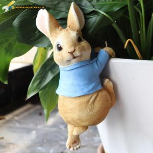 【New Arrival】 Creative Rabbit Resin Statue for Indoor and Outdoor Use Cute Animal Figurine for Yard and Garden in Natural Finish