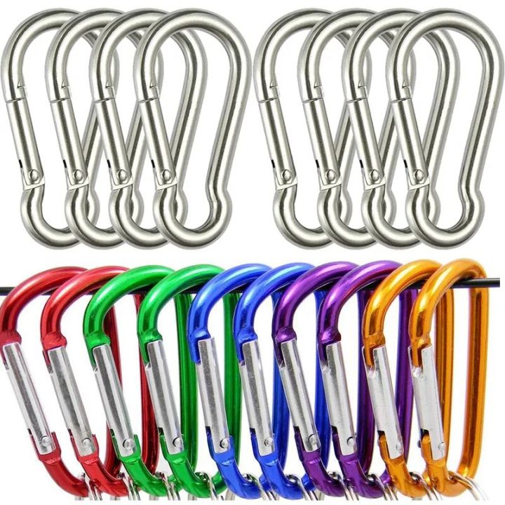 20pcs Mini Carabiner Keychain Alluminum Alloy D-ring Buckle Spring ...