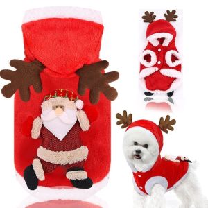 NAELIN Sang trọng Áo vest cho thú cưng Dễ thương Nai sừng tấm Tiệc hóa trang  Đỏ Quần áo thú cưng Đồ dùng cho thú cưng