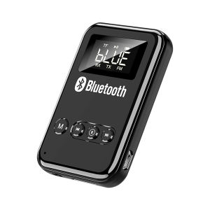 Bluetooth 5.0 Wireless Receiver Transmitter 2 in 1 Adapter Stereo Music Speaker 3.5mm Jack AUX FM Car Kit with Digital Display