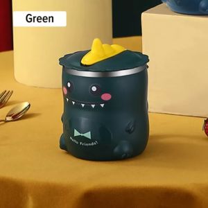 🔥NEW🔥 304 Stainless Steel Dinosaur Mug Dinosaur Cartoon Mug Water Cup Cute Child Water Cup With Straw (320ml) | 304 Cawan Air Dinosaur Kartun Keluli Tahan Karat Kanak-kanak Comel | 新款304不锈钢卡通水杯 双层防烫带吸管儿童口杯马克杯
