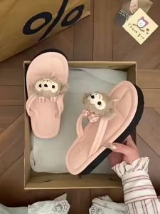 2025 Summer New Outdoor Non-Slip Beach Flip-Flops Cartoon Cute Shirley Rose WomenS Slippers