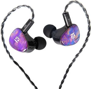 KBEAR Lark Earphone 1BA 1DD in Ear Monitor for Clear Sound with 2Pin Detachable Cable Headset HiFi Bass Noise-Isolating Earbud for Musicians Singers Audiophile (Purple no mic)