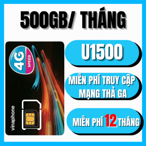 ( MUA 1 LẦN DÙNG CẢ NĂM ) Sim 4G Vinaphone Trọn Gói 1 Năm U1500 500GB 1 Tháng TỐC ĐỘ CAO | FREESHIP - CHƯA KÍCH HOẠT