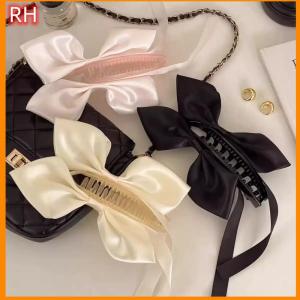 🔥🔥🔥ranghe Phụ nữ nơ ruy băng tóc vuốt chuối Clip màu rắn thanh lịch hàng ngày Headband đuôi sửa chữa phụ kiện tóc