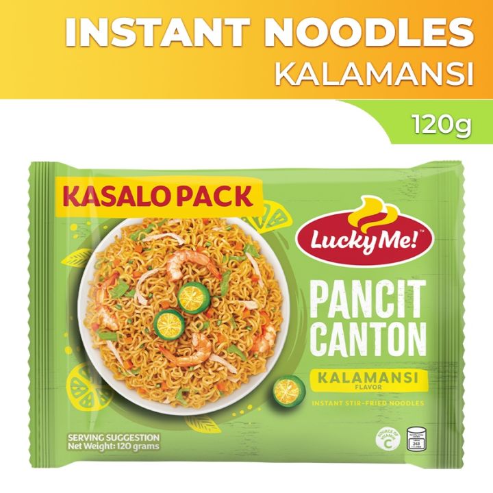 Lucky Me Pancit Canton Instant Noodles Kalamansi Kasalo Pack 120g 