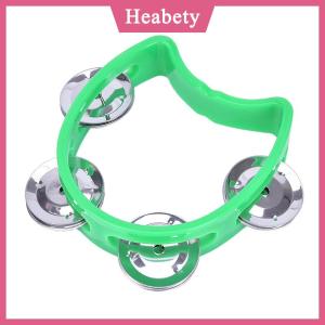 Heabety Cầm tay Tambourine kim loại chuông nhựa Bộ gõ cho KTV bên Kid trò chơi đồ chơi