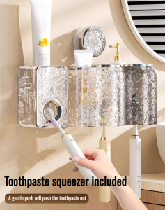 🔥Hot selling🔥Wall-mounted suction toothbrush holder/Drill-free toothbrush holder/Wall-mounted bathroom mouthwash cup holder/Suction cup toothbrush holder